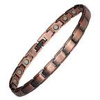 Copper magnetic bracelet on a white background