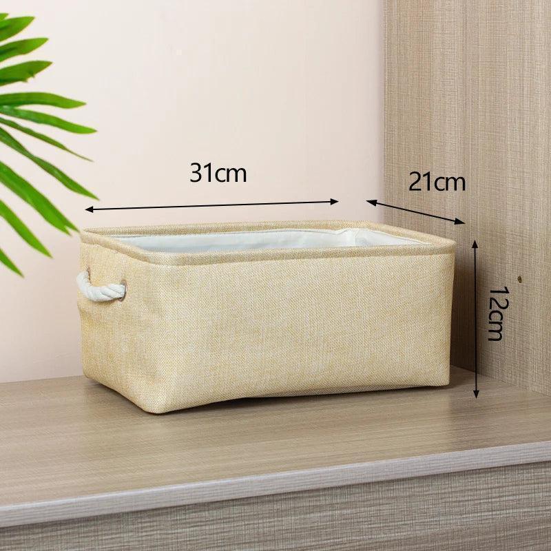 EMESA HOME Cotton Linen Folding Storage Basket – Organizer for Toys, Clothes, Sundries – Cabinet Bag, Collapsible Laundry Hamper for Home Use - EMESA HOME™
