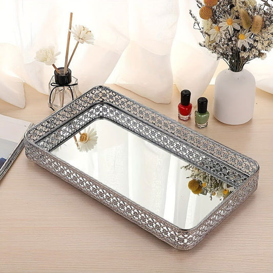 It sounds like you're interested in a mirror tray from EMESA HOME for use as a makeup vanity tray or decorative organizer. - Emesa Home