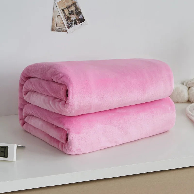 EMESA HOME Wool Blanket Bedspread Solid Color Soft Sofa Throw Blanket and Bed Cover, Needle Down Duvet for Home.