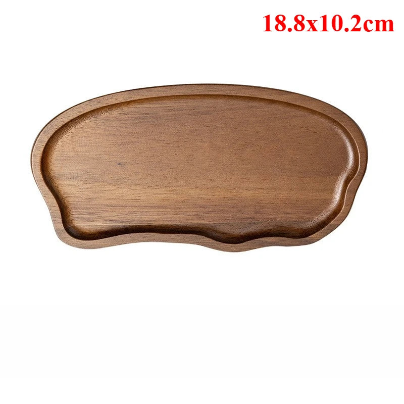 Wooden tray with dimensions 18.8x10.2cm on a white background