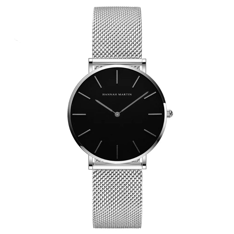 EMESA HOME Women’s Black Stainless Steel Watch – Waterproof Fashion Wristwatch with Bracelet Strap, Sport & Casual Elegant Design CH36 Silver Black No