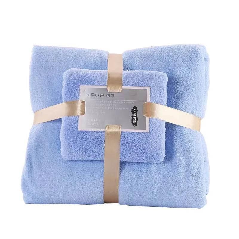 EMESA HOME 2PC Bath Towels Set for Adults, Super Soft Coral Velvet, Highly Absorbent & Quick-Drying Towels for Home, Hotel, and Spa Bathroom Use - EMESA HOME™