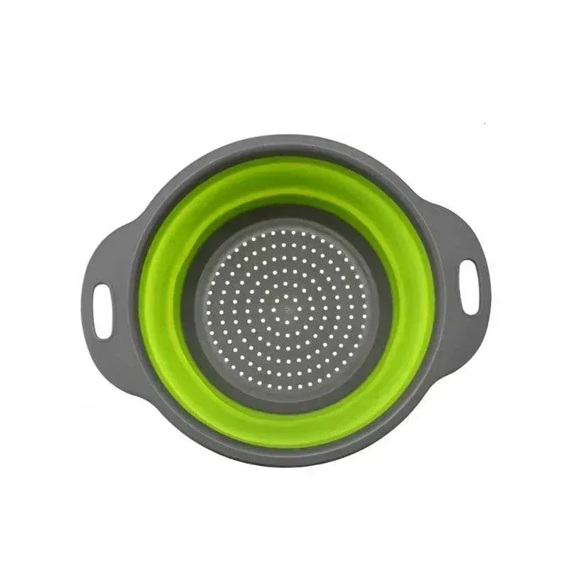 EMESA HOME Round Foldable Silicone Colander – Collapsible Kitchen Fruit & Vegetable Washing Basket Strainer Drainer Tool - EMESA HOME™