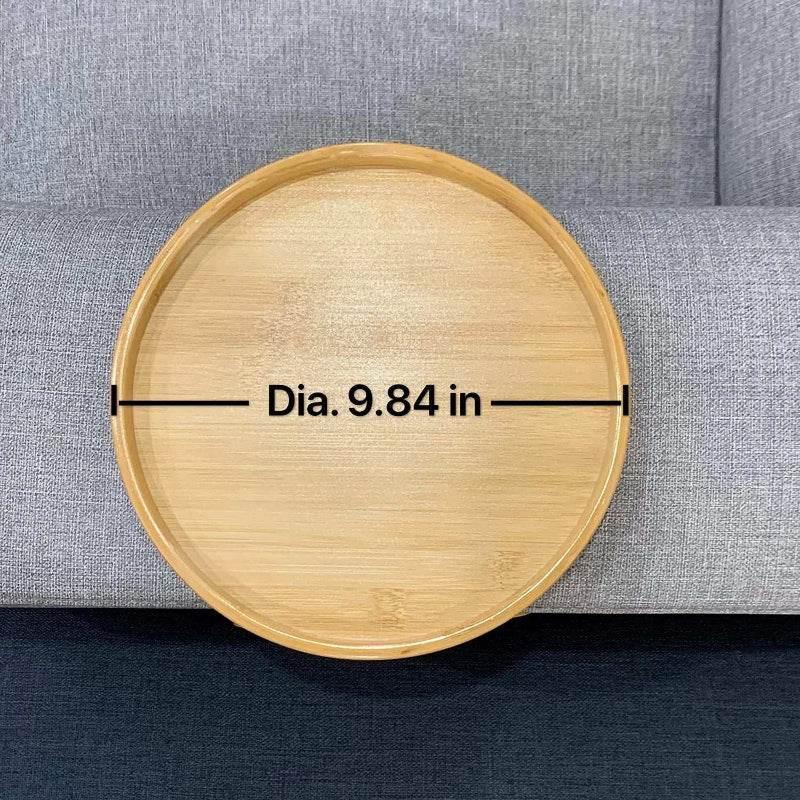 EMESA HOME Sofa Tray Table: Natural Bamboo Clip-On Tray for Convenient TV Snacks and Remote Control Storage - EMESA HOME™