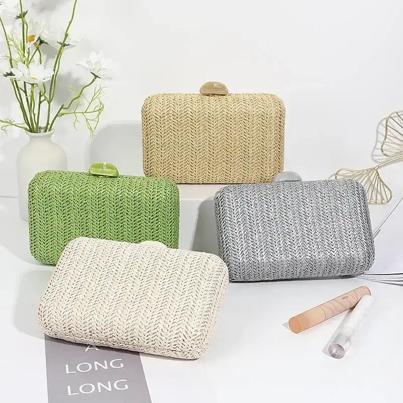 EMESA HOME Woven Straw Evening Clutch Bag for Women – Summer Party & Wedding Purse - EMESA HOME™