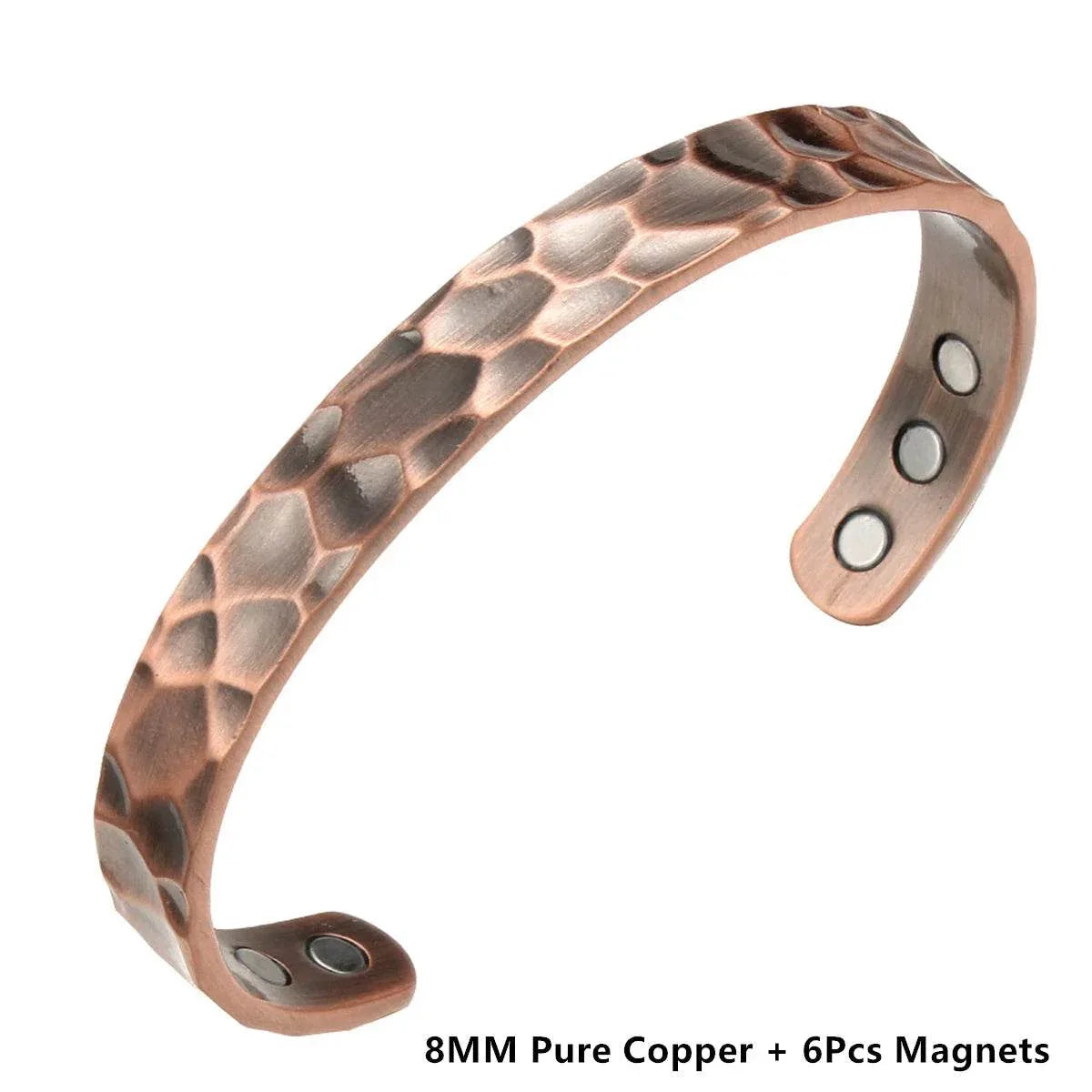 EMESA HOME Vintage Pure Copper Cuff Bracelet with 18Pcs 3500 Gauss Strong Magnets - EMESA HOME™