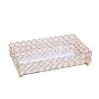 EMESA HOME Crystal Decorative Tray Table Makeup Organizer Glass Mirror Perfume Lipstick Storage Plate Luxury Serving Tray Home Trinket Dish - Emesa Home