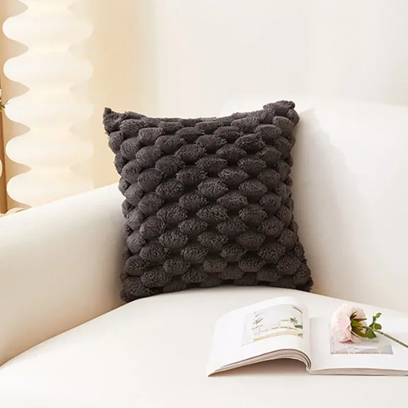 EMESA HOME Woven Snowflake Velvet Pillow Cover – Soft Solid Color Cushion Case for Sofa, Living Room & Home Decor - EMESA HOME™
