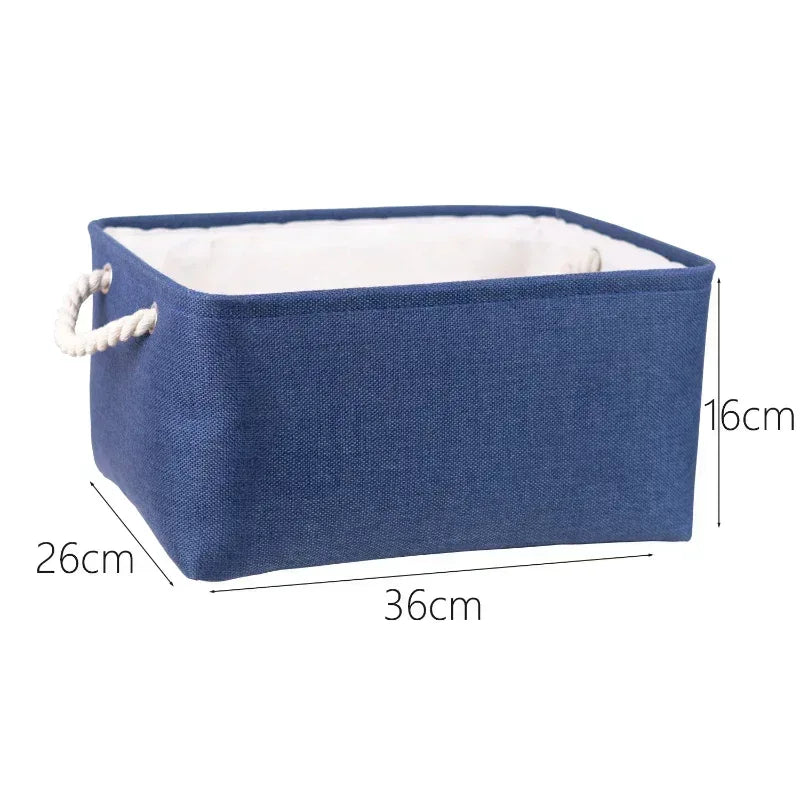 EMESA HOME Cotton Linen Folding Storage Basket – Organizer for Toys, Clothes, Sundries – Cabinet Bag, Collapsible Laundry Hamper for Home Use - EMESA HOME™