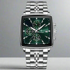 EMESA HOME Luxury Square Sport Man Wristwatch Waterproof Luminous Chronograph Quartz Men's Watches Stainless Steel - EMESA HOME™