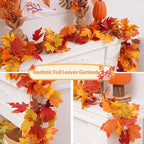 EMESA HOME 200CM Artificial Maple Leaf Garland Vine for Autumn Decor