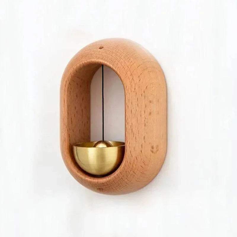 EMESA HOME Magnetic Wooden Doorbell Chime – Vintage Walnut Wind Chime with Copper Bell, Hanging Wind bell Home Decoration - EMESA HOME™