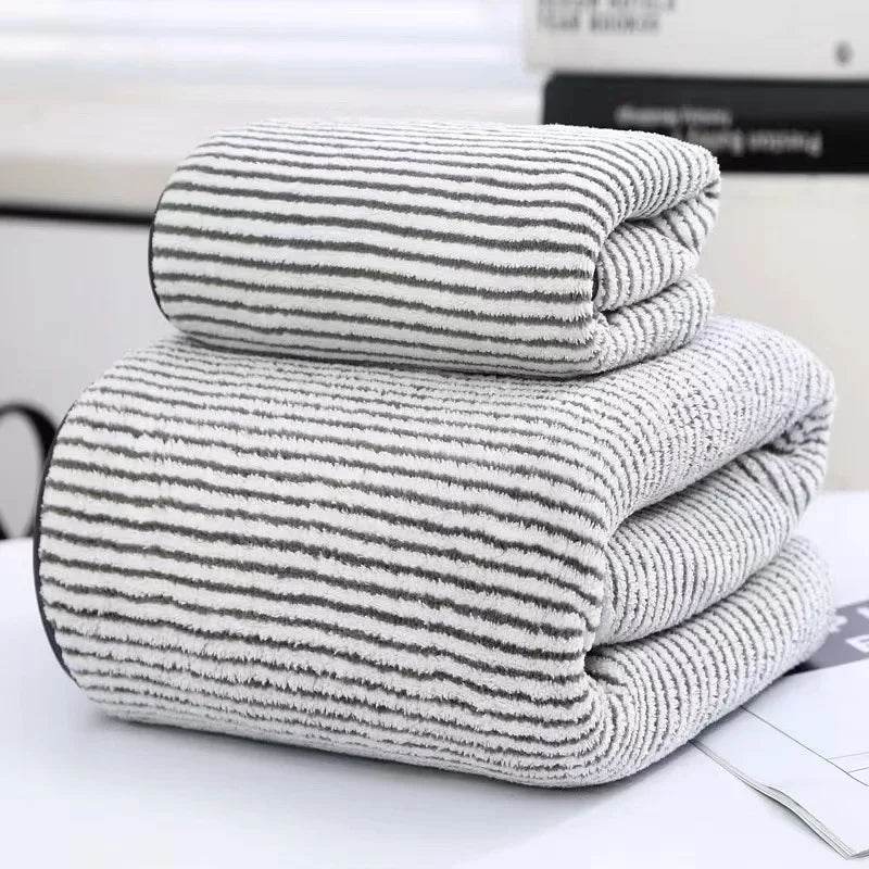 EMESA HOME Coral Fleece Towel Set – Soft, Quick-Drying & Highly Absorbent Bathroom Towels for Hand, Face & Shower Use - Emesa Home