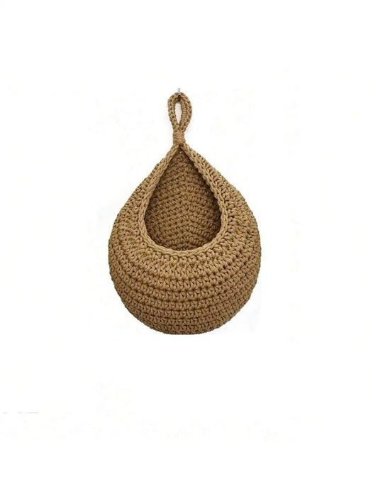 EMESA HOME Hand-woven Basket Wall Kitchen Hanging Net Pocket - Cotton Rope Water Drop Fruit Vegetable Storage Basket, Home Organizer Tools XXL
