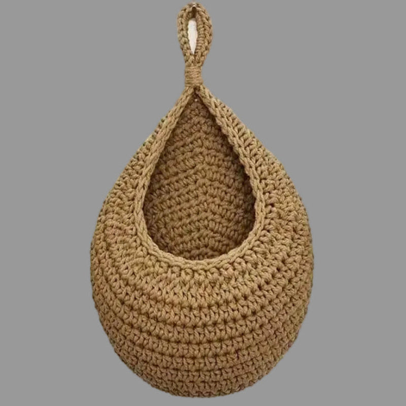 EMESA HOME Wall Decor Hanging Basket, Bohemian Woven Basket Planting Planter Container Teardrop Shape Suitable for Vegetables and Fruits - EMESA HOME™