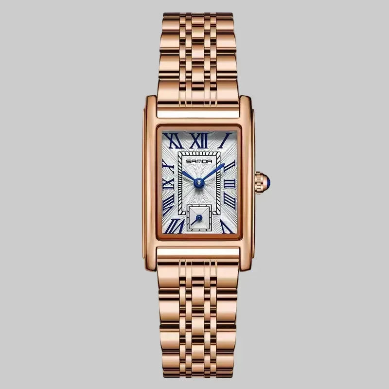 EMESA HOME Elegant Rectangle Dial Women's Quartz Watch – Water Resistant Analog Wristwatch for Business and Daily Wear - EMESA HOME™