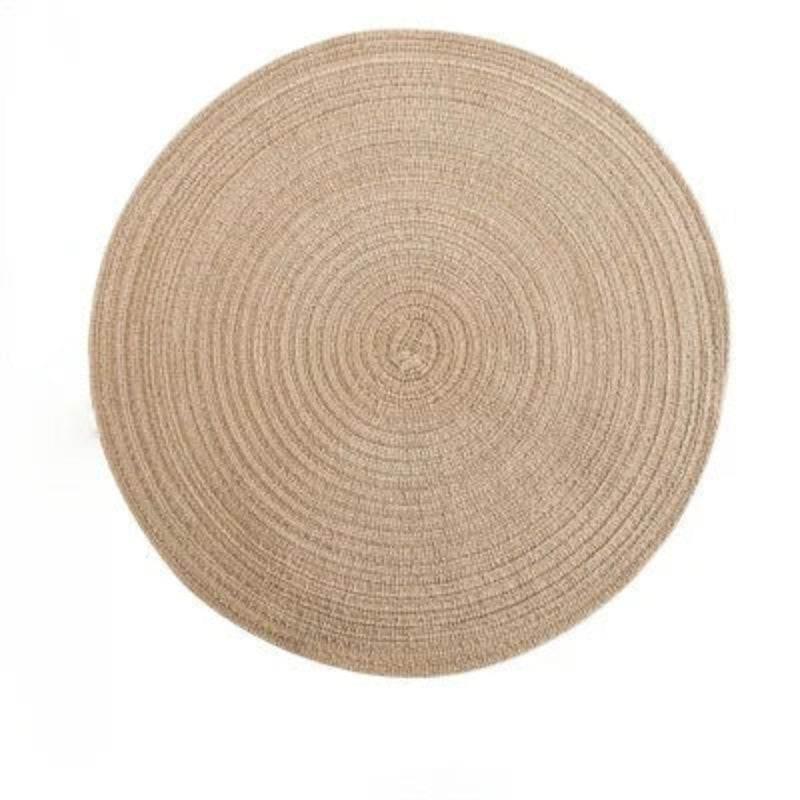EMESA HOME 6pcs Table Mat Set: Woven Ramie placemats for a non-slip dining experience, perfect for bowls, tableware, and drink cups. - EMESA HOME™