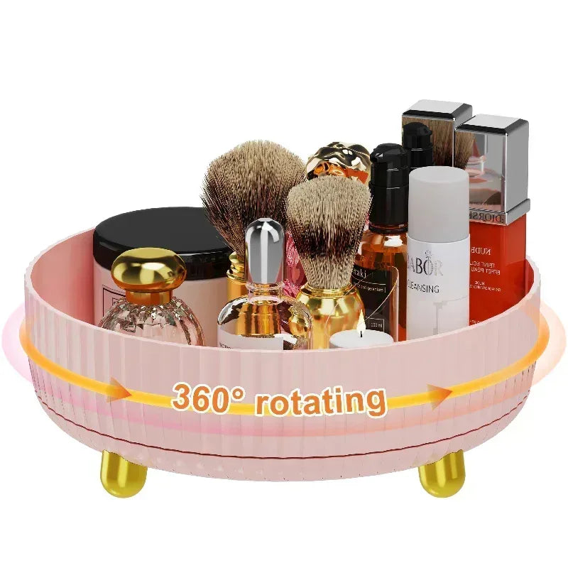 EMESA HOME 360° Rotating Vanity Organizer – Large Capacity Black Makeup & Perfume Storage - EMESA HOME™