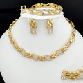 EMESA HOME Dubai Gold Cuban Jewelry Set – Necklace & Earrings for Women, Bride, Wedding & Party Gift - Emesa Home