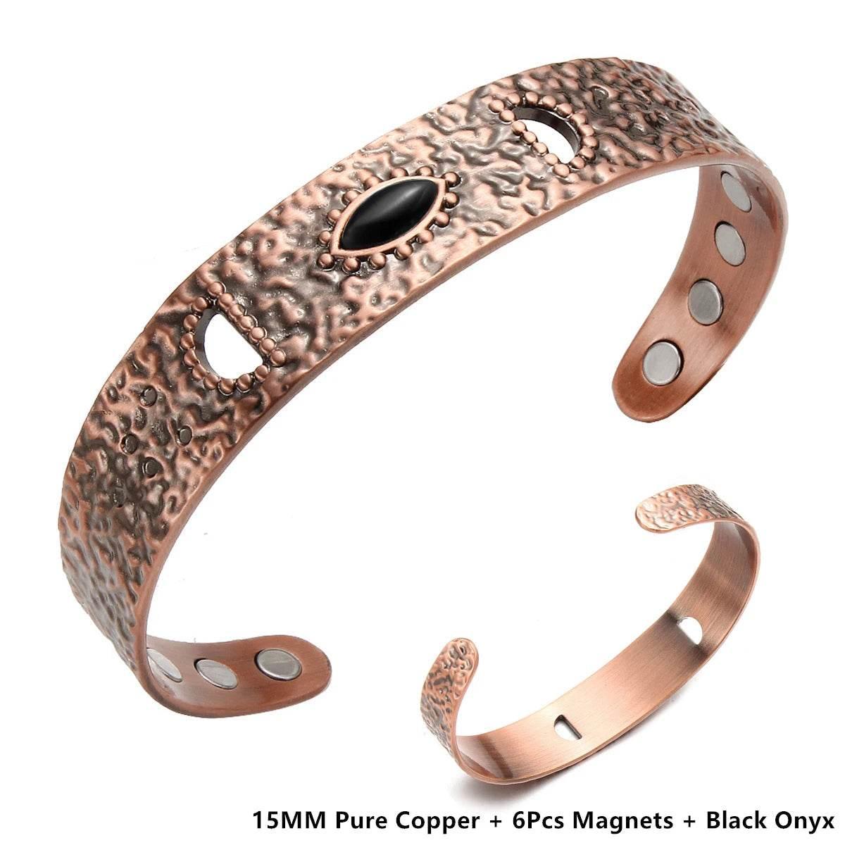 EMESA HOME Vintage Pure Copper Cuff Bracelet with 18Pcs 3500 Gauss Strong Magnets - EMESA HOME™