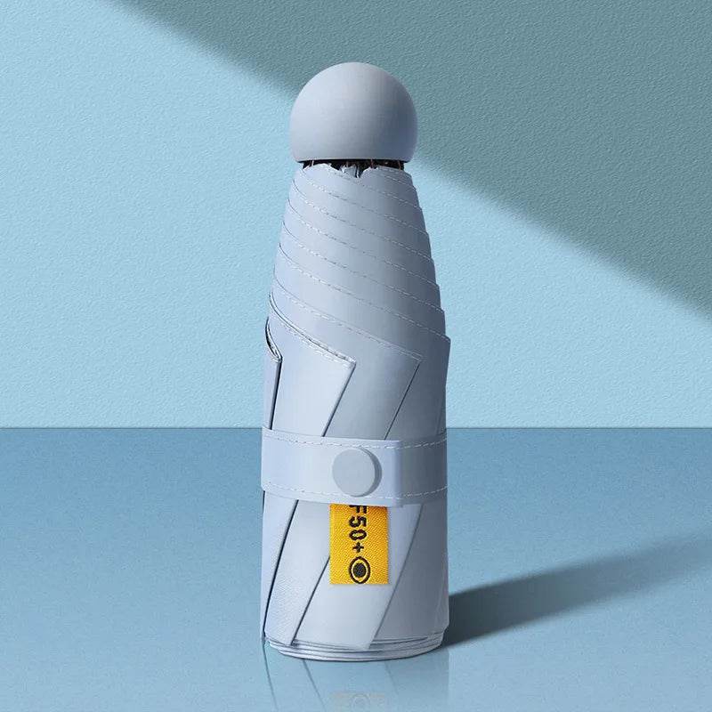 EMESA HOME Compact Foldable Mini Umbrella – Portable Lightweight Travel Umbrella with UV Protection for Sun & Rain 6Ribs Lightblue 6K|metal-fiber composite