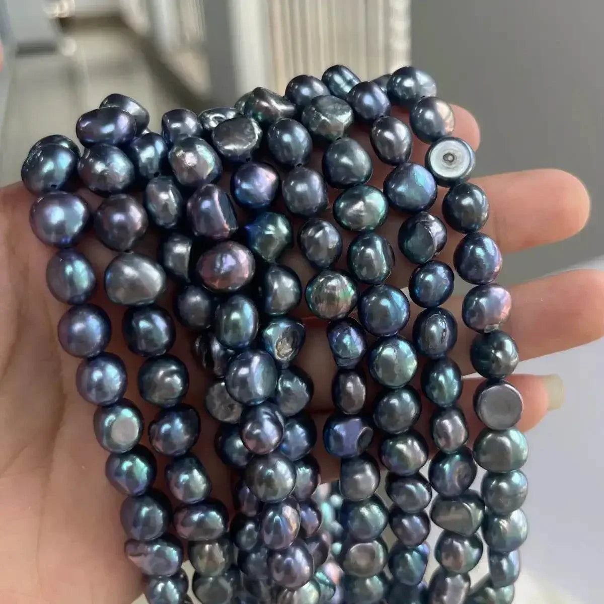 EMESA HOME 8–9mm AAA Purple Rice-Shaped Freshwater Pearls – High Quality Natural Beads for Jewelry Making, DIY Necklace & Accessories - EMESA HOME™