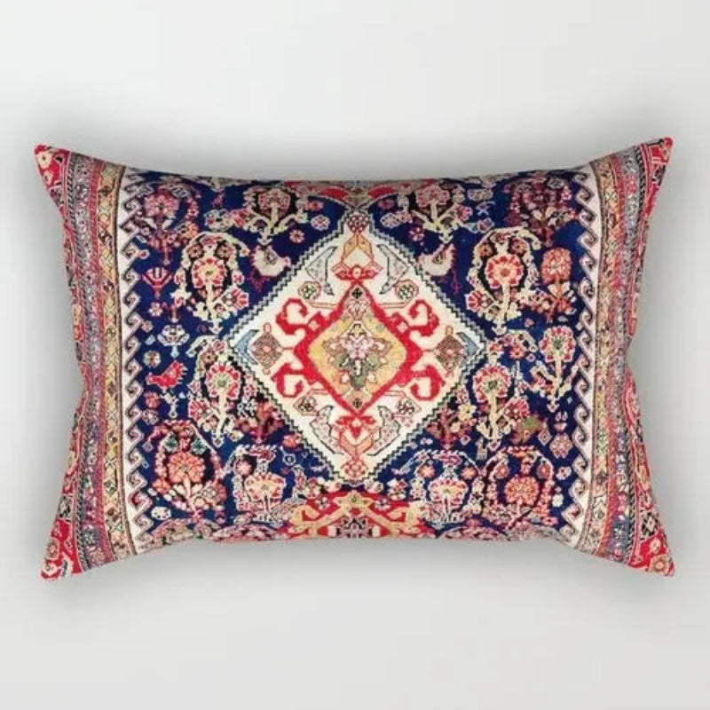 Decorative pillow with intricate pattern on a plain background