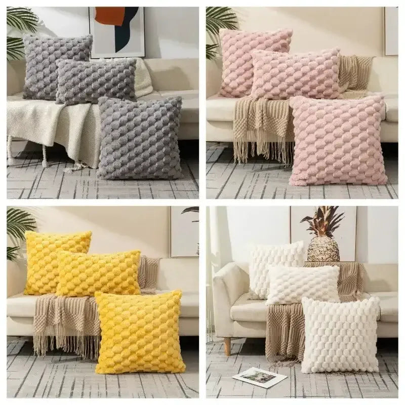 EMESA HOME Woven Snowflake Velvet Pillow Cover – Soft Solid Color Cushion Case for Sofa, Living Room & Home Decor - EMESA HOME™