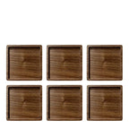 Six wooden trays on a white background with '6PCS' in red text above.