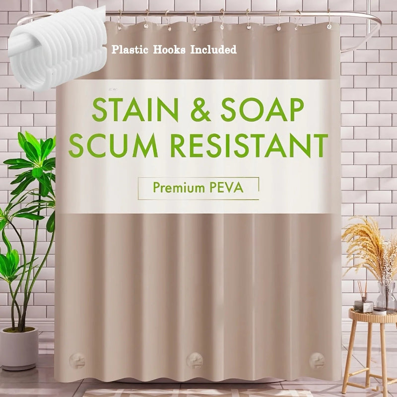 EMESA HOME Waterproof PE VA Shower Curtain Liner – Mildew-Resistant Bath Curtain with Magnets & Metal Grommets for Bathroom
