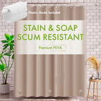 EMESA HOME Waterproof PE VA Shower Curtain Liner – Mildew-Resistant Bath Curtain with Magnets & Metal Grommets for Bathroom