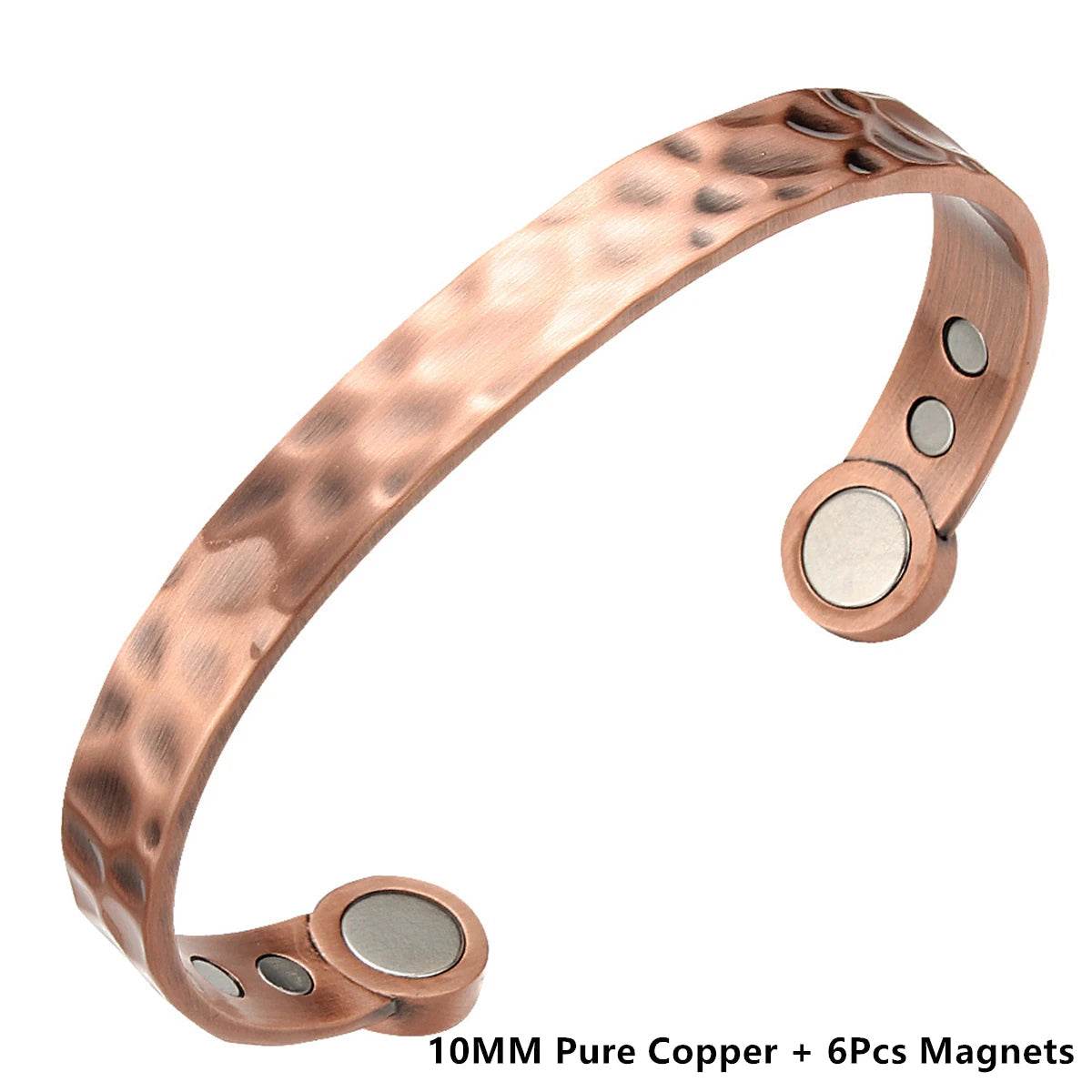 EMESA HOME Vintage Pure Copper Cuff Bracelet with 18Pcs 3500 Gauss Strong Magnets B-C010