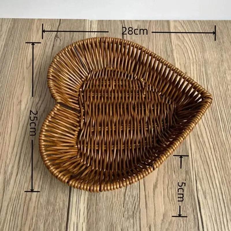 EMESA HOME Woven Rattan Basket – Imitation Rattan Serving Basket for Bread, Fruit, Vegetables, Restaurant Tabletop Display & Home Use - EMESA HOME™