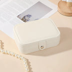 Boîte à bijoux portable Emesa Home – Organisateur de bijoux en cuir avec rangement zippé pour le voyage et l'exposition