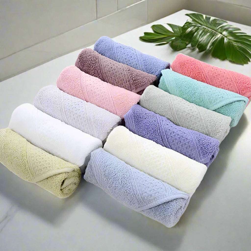 EMESA HOME-100% Cotton Face Towel - Absorbent, Pure Hand Wash, Hair Shower, Microfiber Towel, Bathroom, Family, Hotel