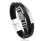 EMESA HOME Trendy Leather Bracelets For Men Stainless Steel Bracelet 21CM Multilayer Braided Rope Bracelets for Male Jewelry Gifts - EMESA HOME™