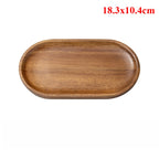 Wooden tray with dimensions 18.3x10.4cm on a white background
