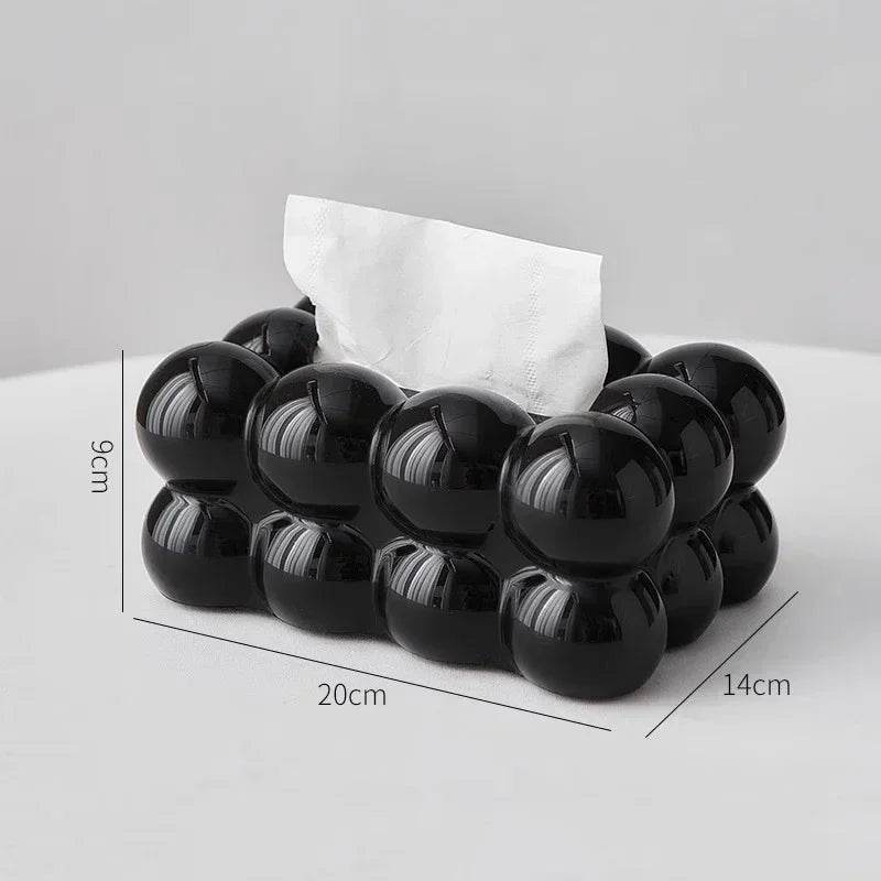 EMESA HOME Cloud Design Tissue Box – Decorative Napkin Holder, Desktop Organizer & Kitchen Paper Case Ornament Black
