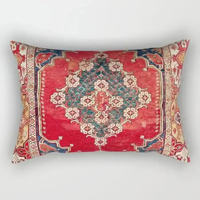 Decorative pillow with intricate pattern on a plain background