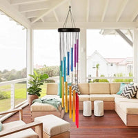 EMESA HOME 12-Tube Aluminum Alloy Wind Chimes – Elegant Gold/Silver Outdoor Hanging Bells for Home, Garden & Memorial Decoration - product image