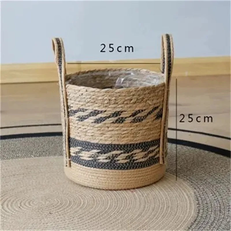 EMESA HOME Fancy Natural Planter Basket Wicker Flower Pot  Bamboo Seagrass Storage Baskets Toy Holders Home Garden Decor