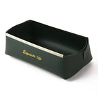 EMESA HOME Nordic PU Leather Foldable Desktop Storage Box – Grocery Basket, Cosmetic & Coin Organizer Decorative Tray - EMESA HOME™