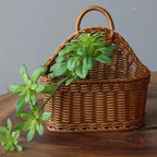 EMESA HOME Wall-Mounted Fruit & Vegetable Basket – Simulated Rattan Plastic Hanging Storage for Kitchen or Home Décor - EMESA HOME™