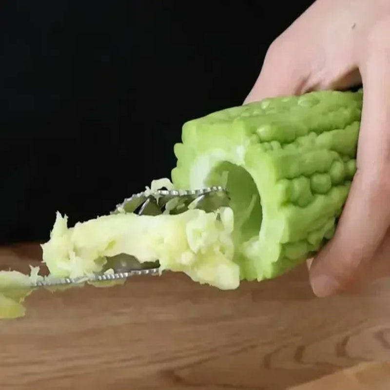 EMESA HOME Stainless Steel Vegetable Corer – Serrated Core Remover Tool for Zucchini, Cucumber & Vegetables