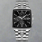 EMESA HOME Luxury Square Sport Man Wristwatch Waterproof Luminous Chronograph Quartz Men's Watches Stainless Steel - EMESA HOME™