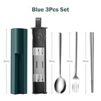 EMESA HOME 304 Stainless Steel Portable Cutlery Set – Travel Flatware with Knife, Fork, Spoon & Storage Box