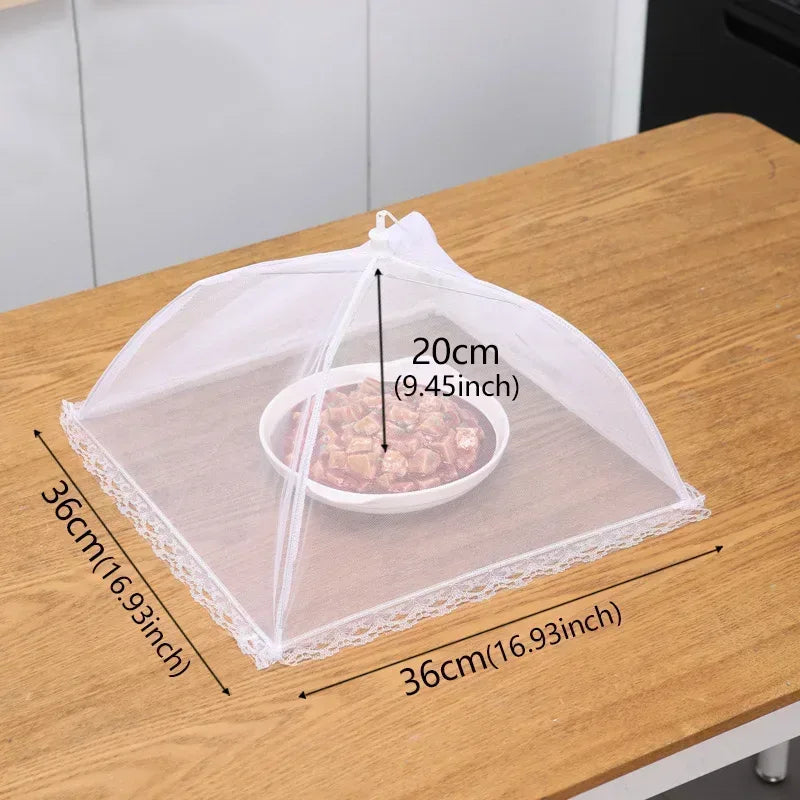 EMESA HOME White Foldable Mesh Food Cover – Anti-Fly Anti-Mosquito Table and Camping Food Protector - EMESA HOME™