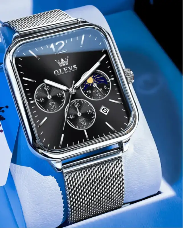 EMESA HOME Luxury Chronograph Men’s Watch – Blue Sport Quartz Wristwatch with Date Display, Waterproof, Premium Brand Design - Emesa Home