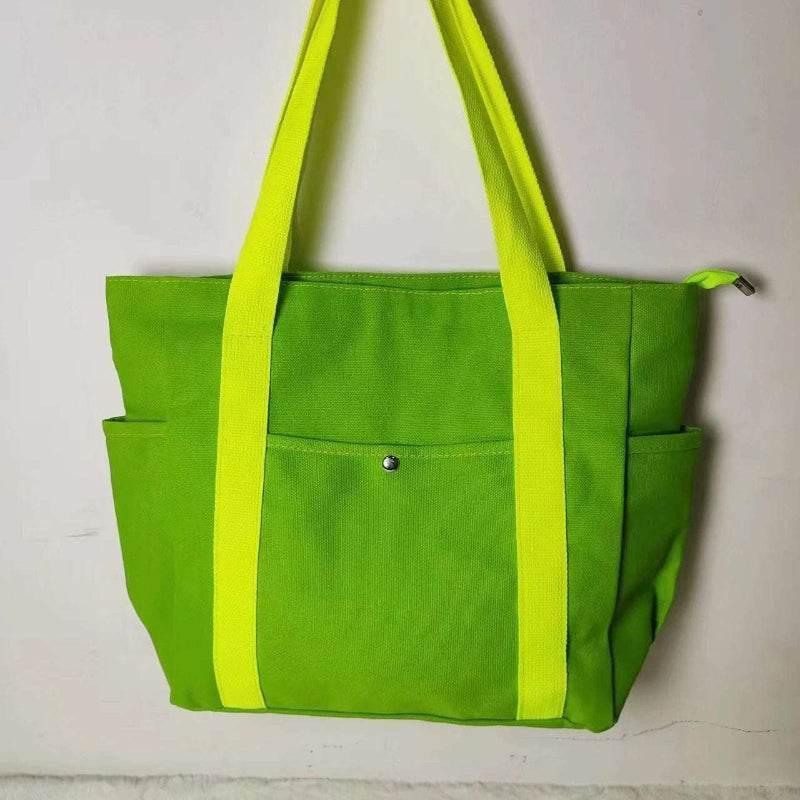 EMESA HOME Large Canvas Tote Bag – For Work, Commuting, College Style, Student Outfit, Book, and Shoulder Carrying - EMESA HOME™